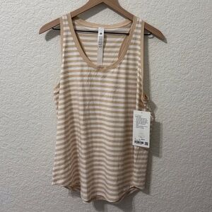 NWT Lululemon Striped Beige Tank Top